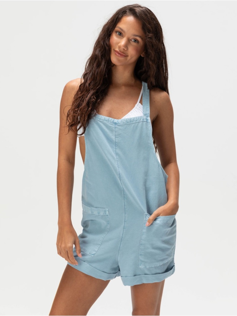 O’Neill Summerlin Romper Chambray Light Blue XL NWOT